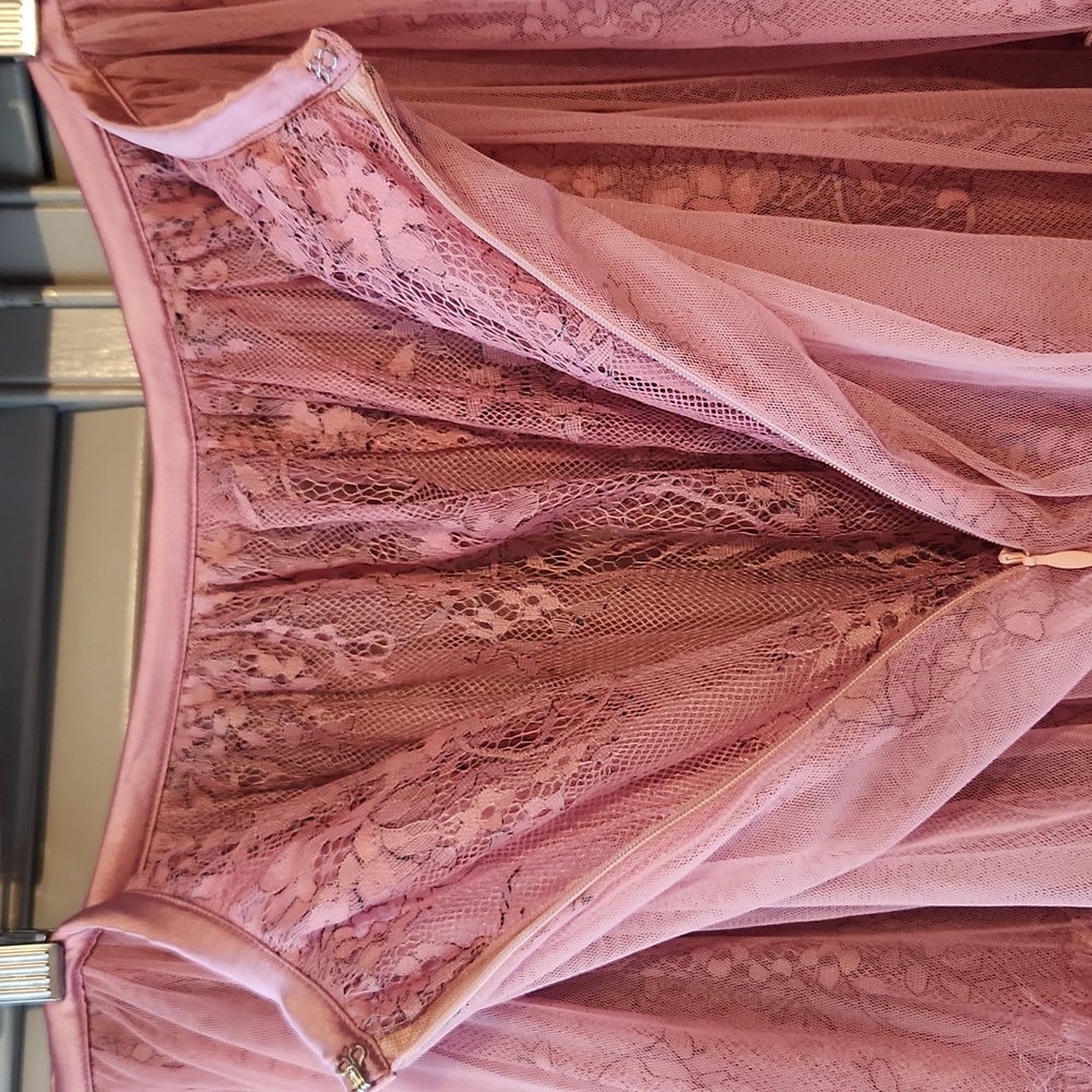Brenda Knight x Free People Anne Tulle Maxi Skirt Mauve Pink Fairy Cottage - Picture 10 of 13